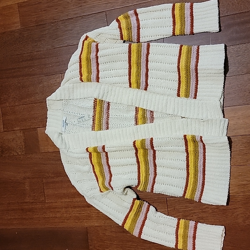 Madewell Striped Diaz Open Knit Cardigan Size Small S NWT
